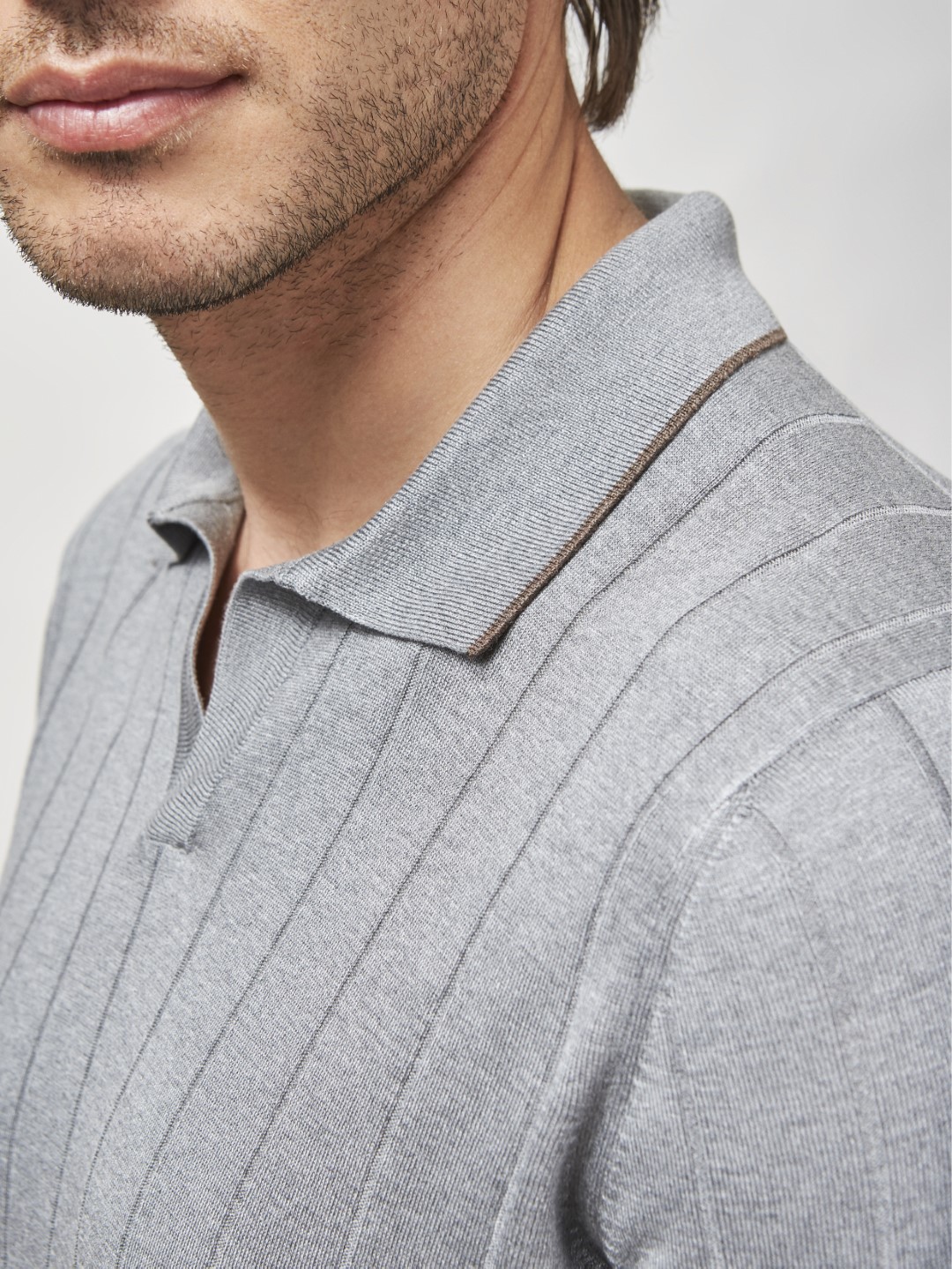 Gran Sasso Cable Knit Polo Shirt in White — Uomo San Francisco | Luxury  European Menswear